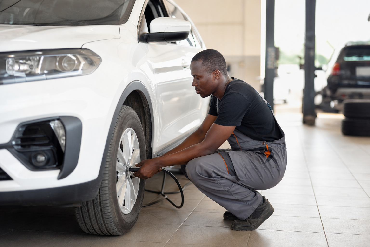 SUV en atelier